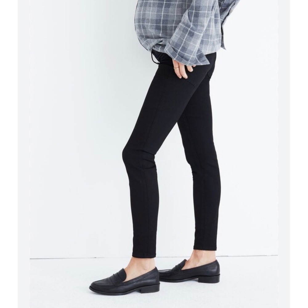 Madewell Maternity Skinny Jeans Black Over The Belly Panel Denim‎ Pants Size 27